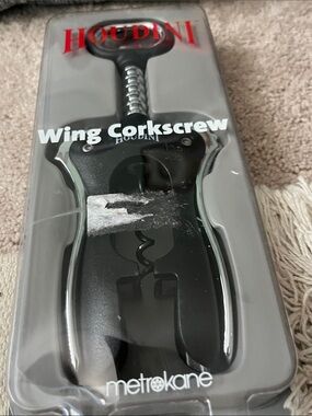 Metrokane Houdini Black Wing Corkscrew - Easy Lever Wine Opener